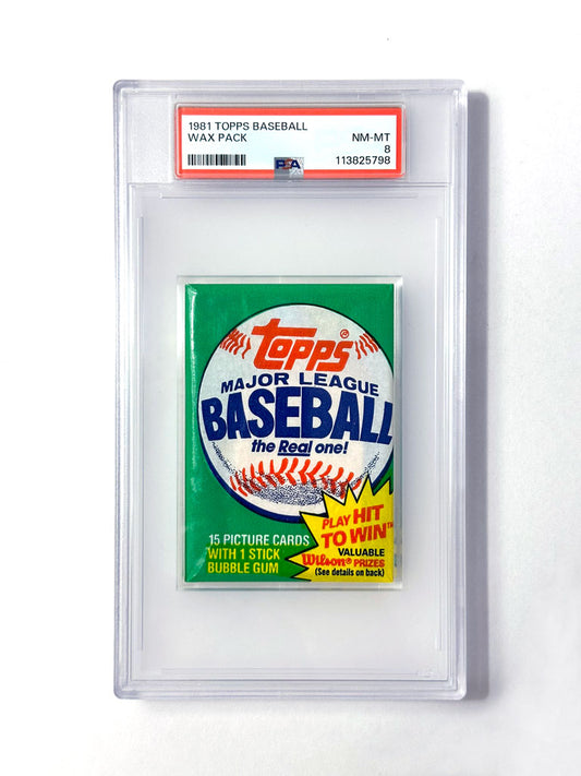 1981 Topps Baseball Wax Pack - PSA 8