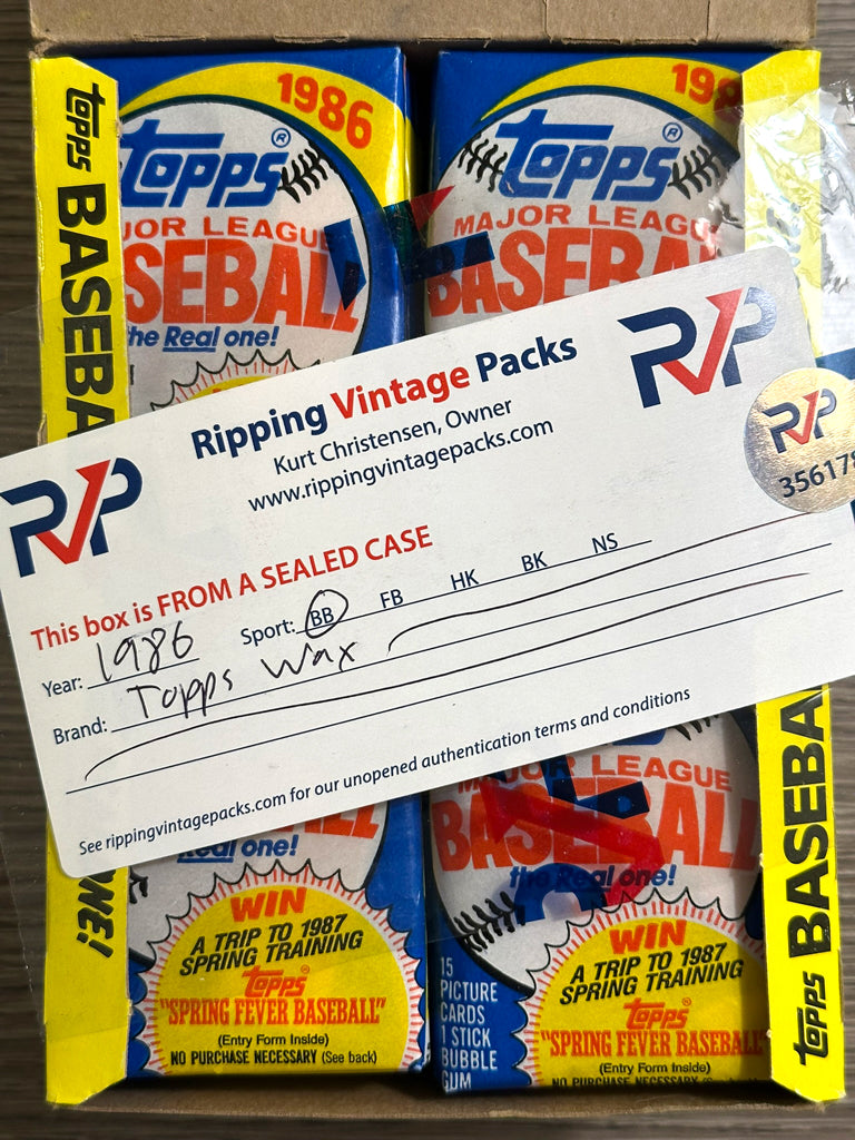 1986 Topps Baseball Wax Packs