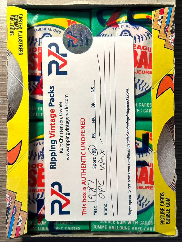 1987 O-Pee-Chee Baseball Wax Packs