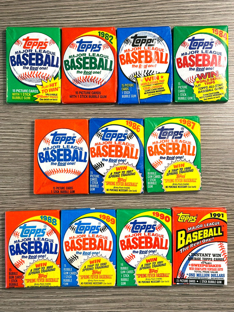 Topps Baseball Wax Pack Run - 1981 thru 1991