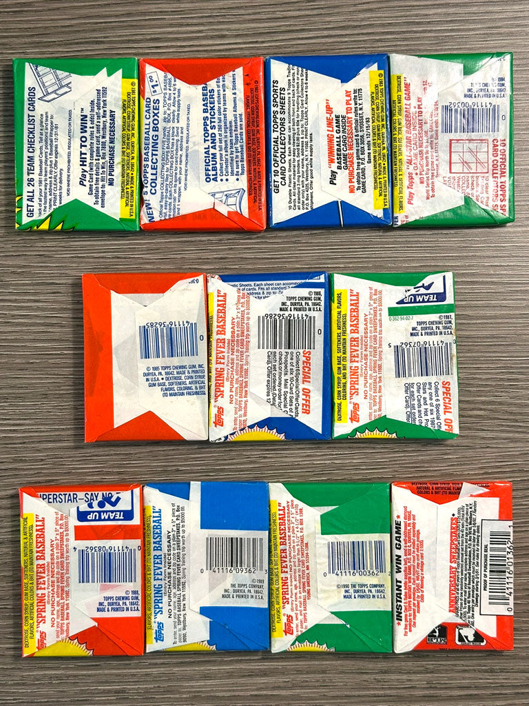 Topps Baseball Wax Pack Run - 1981 thru 1991