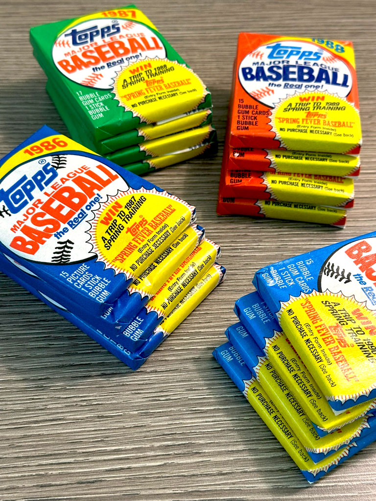 Topps Baseball Wax Pack Run - 1986 thru 1989 (4 each)